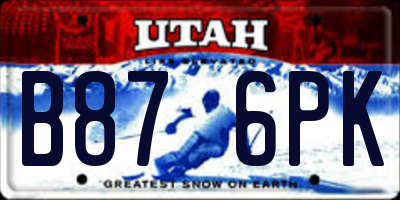 UT license plate B876PK