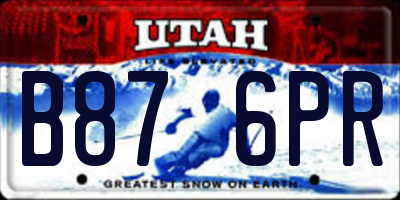 UT license plate B876PR
