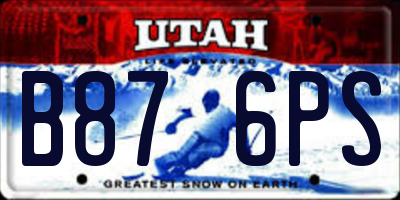 UT license plate B876PS