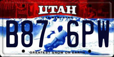 UT license plate B876PW