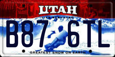 UT license plate B876TL