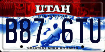 UT license plate B876TU