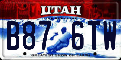UT license plate B876TW