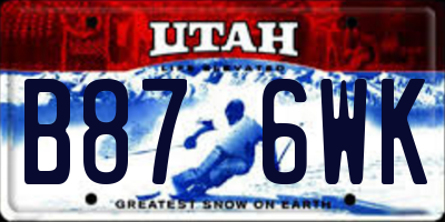 UT license plate B876WK