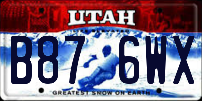 UT license plate B876WX