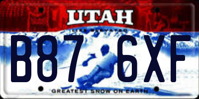 UT license plate B876XF