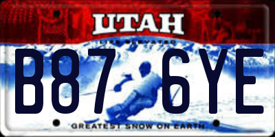 UT license plate B876YE