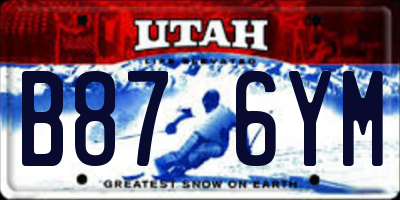 UT license plate B876YM
