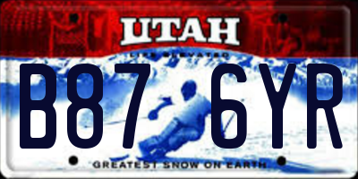 UT license plate B876YR