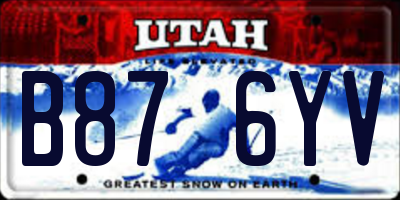 UT license plate B876YV