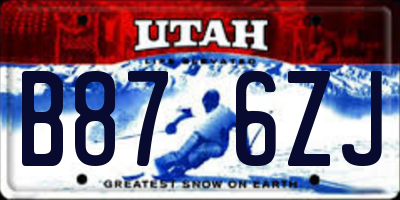 UT license plate B876ZJ