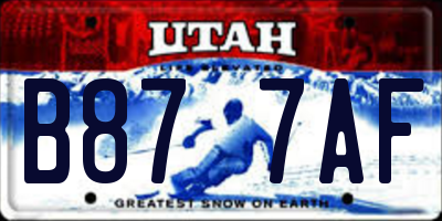 UT license plate B877AF