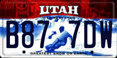 UT license plate B877DW
