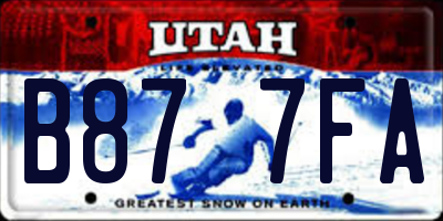 UT license plate B877FA