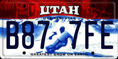 UT license plate B877FE