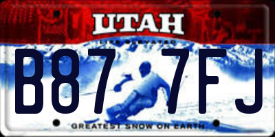 UT license plate B877FJ
