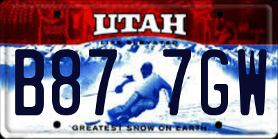 UT license plate B877GW