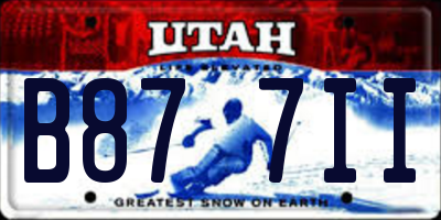 UT license plate B877II