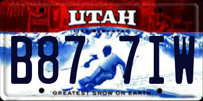 UT license plate B877IW