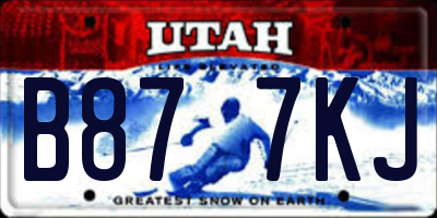 UT license plate B877KJ