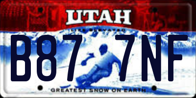 UT license plate B877NF