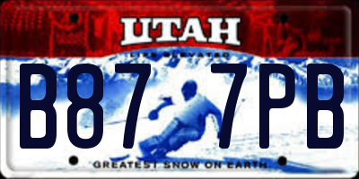 UT license plate B877PB