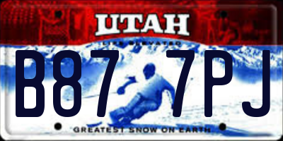 UT license plate B877PJ