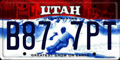 UT license plate B877PT
