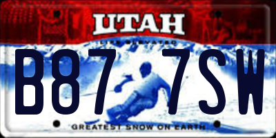 UT license plate B877SW
