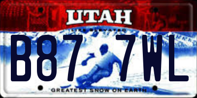 UT license plate B877WL
