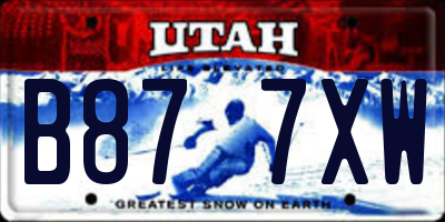 UT license plate B877XW