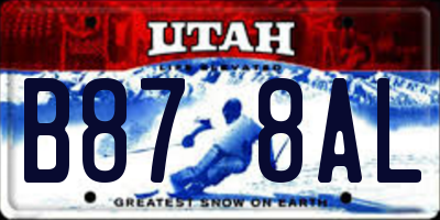 UT license plate B878AL