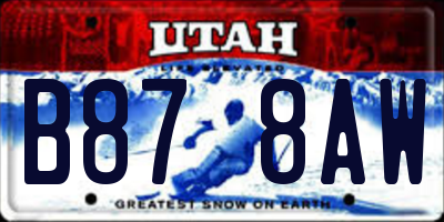 UT license plate B878AW