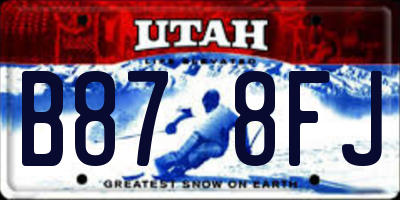 UT license plate B878FJ