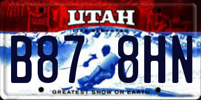 UT license plate B878HN