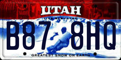 UT license plate B878HQ