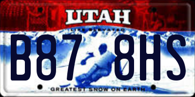 UT license plate B878HS