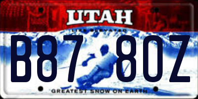 UT license plate B878OZ
