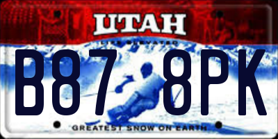 UT license plate B878PK