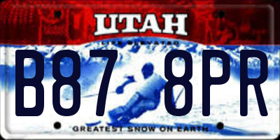 UT license plate B878PR