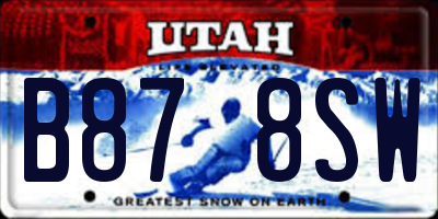 UT license plate B878SW