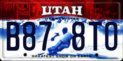 UT license plate B878TO