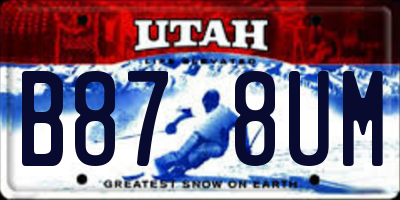 UT license plate B878UM