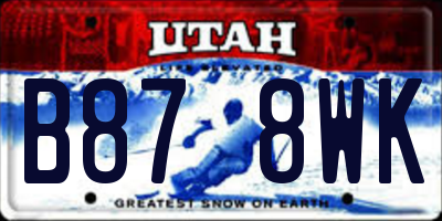 UT license plate B878WK