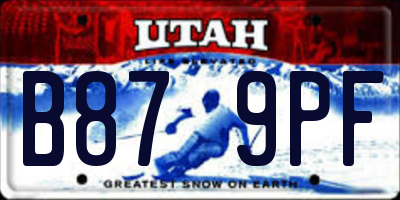 UT license plate B879PF