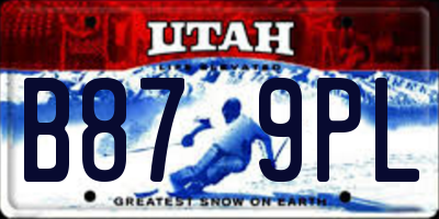 UT license plate B879PL