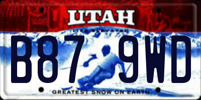 UT license plate B879WD