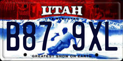 UT license plate B879XL