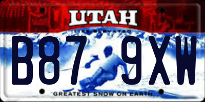 UT license plate B879XW