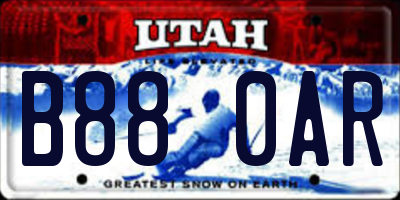 UT license plate B880AR
